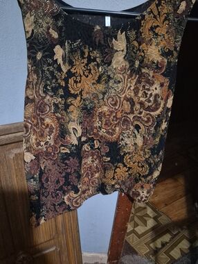 Black Floral Burnout  - Womens  Blouse